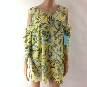 Catherines Womens Cold Shoulder Blouse 2X Floral